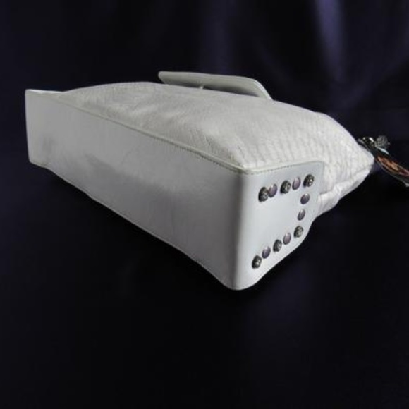 MICHELLE MONROE WHITE SNAKESKIN LEATHER HANDBAG - Picture 4 of 8